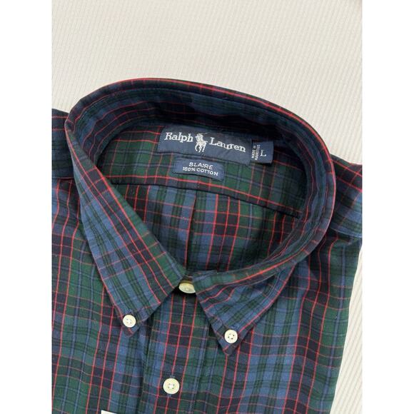 Ralph Lauren Blair Button Down Shirt Large Plaid Cotton NWT Pony Logo - Picture 2 of 5